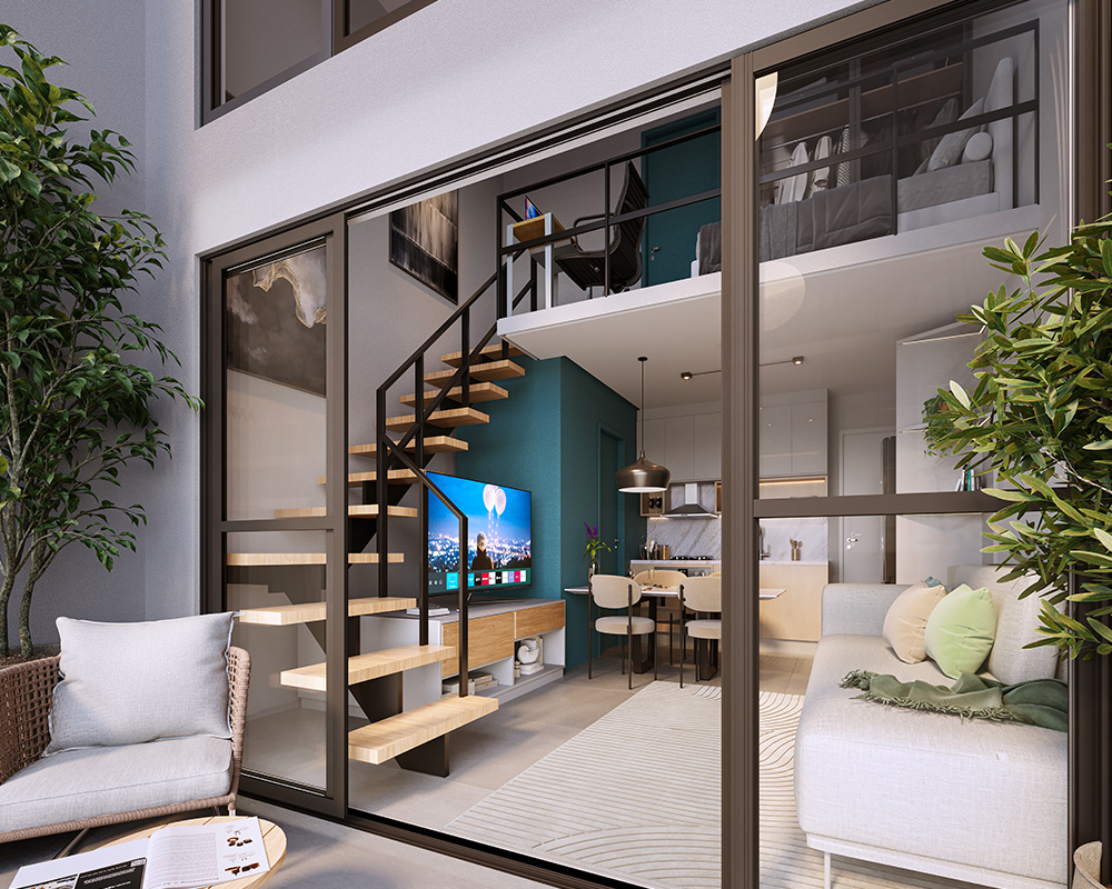 Perspectiva ilustrada do apartamento duplex — VIP Vila Prudente