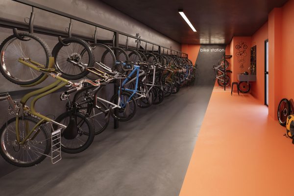 Perspectiva artística do bicicletário
