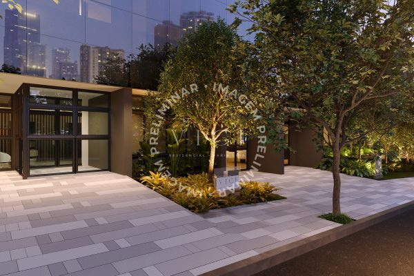 Perspectiva artística da entrada