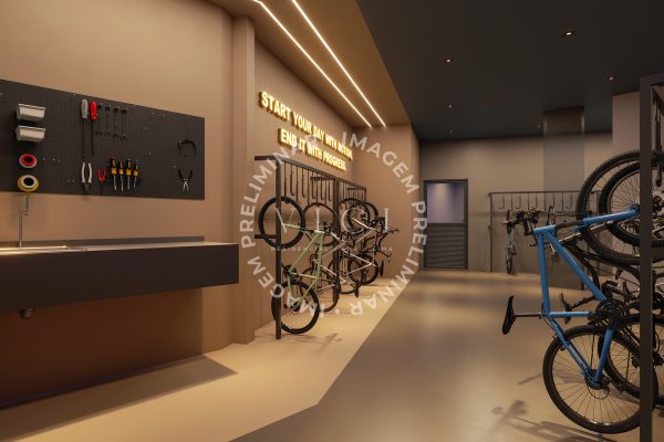 Perspectiva artística do bicicletário