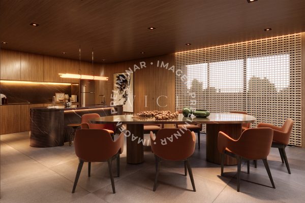 Perspectiva artística do espaço gourmet