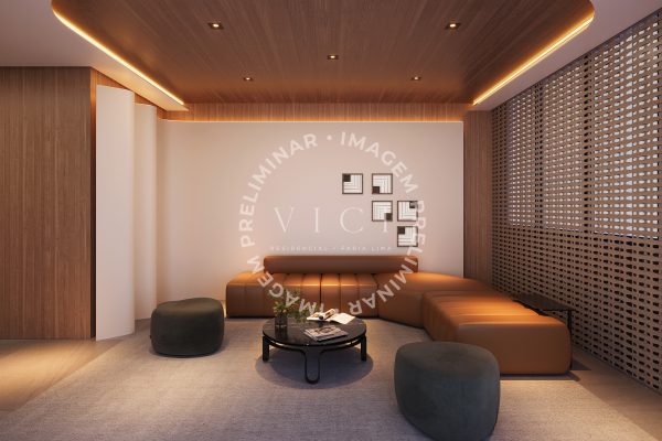 Perspectiva artística do lounge