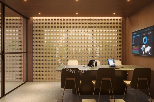 Perspectiva artística do espaço meeting